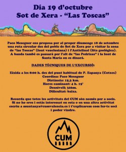 Sot de Xera. Excursió senderisme Club Universitari de Muntanya de València.